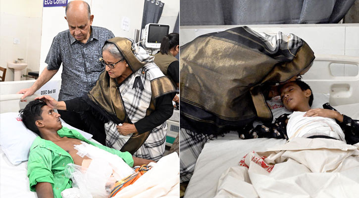 সোহরাওয়ার্দী হাসপাতালে আহতদের দেখতে প্রধানমন্ত্রী