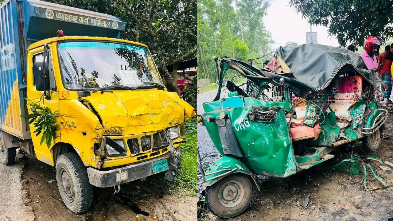 গাজীপুরে কাভার্ড ভ্যান-অটোরিকশা সংঘর্ষে নিহত ৫
