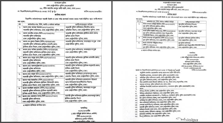 ডিএমপিতে ২৫ কর্মকর্তাকে বদলি-পদায়ন