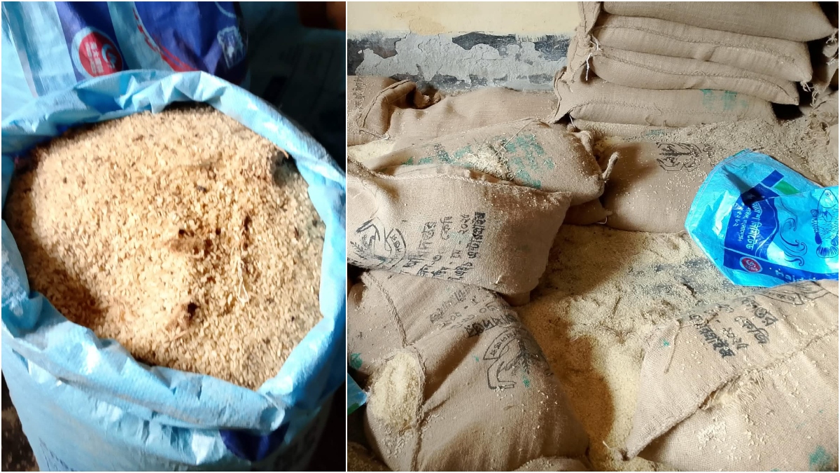 নান্দাইলে বিতরণ না হওয়ায় ভিডব্লিউবির বিপুল পরিমাণ চাল নষ্ট