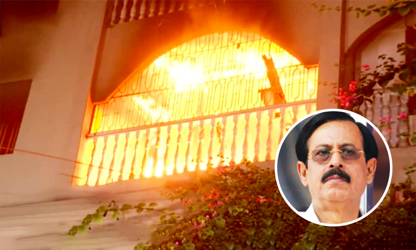 মধ্যরাতে শেখ সেলিমের বনানীর বাড়িতে ভাঙচুর-আগুন