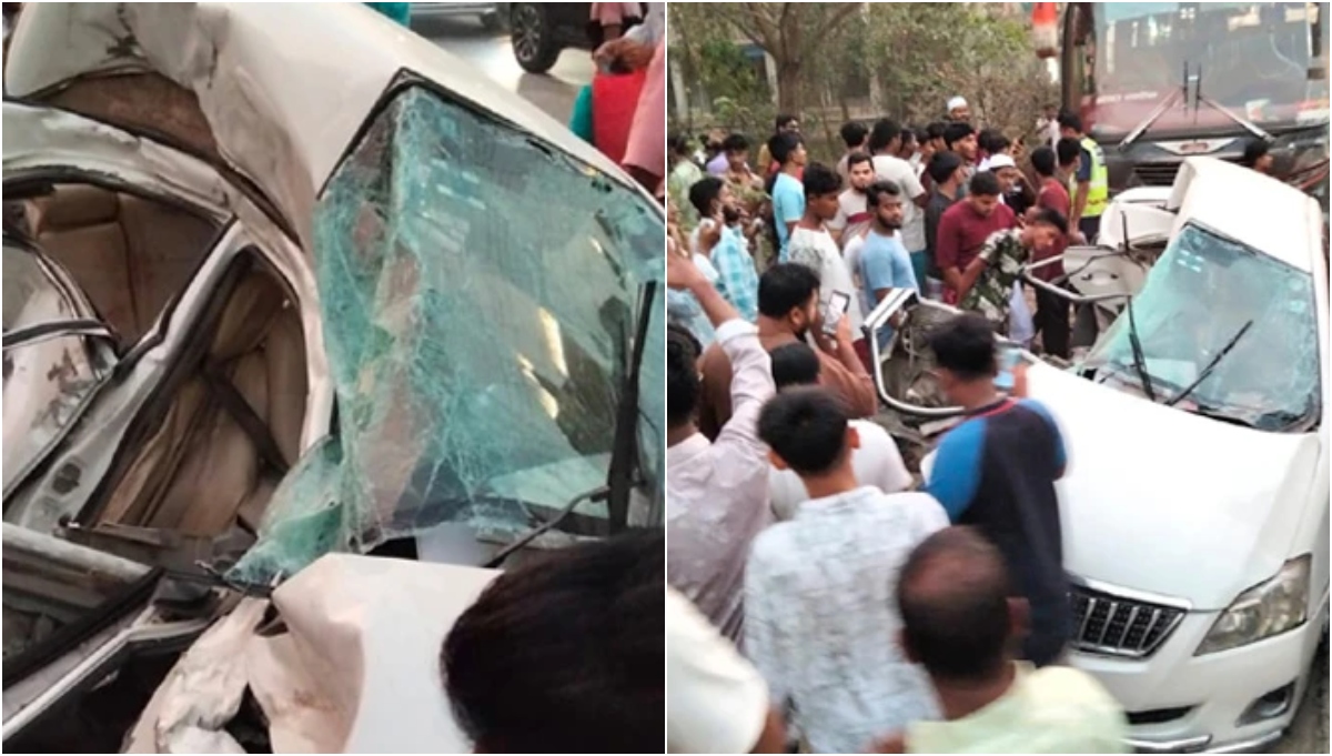 প্রাইভেট কারে বাসের ধাক্কা, একই পরিবারের ৩ জনসহ নিহত ৪