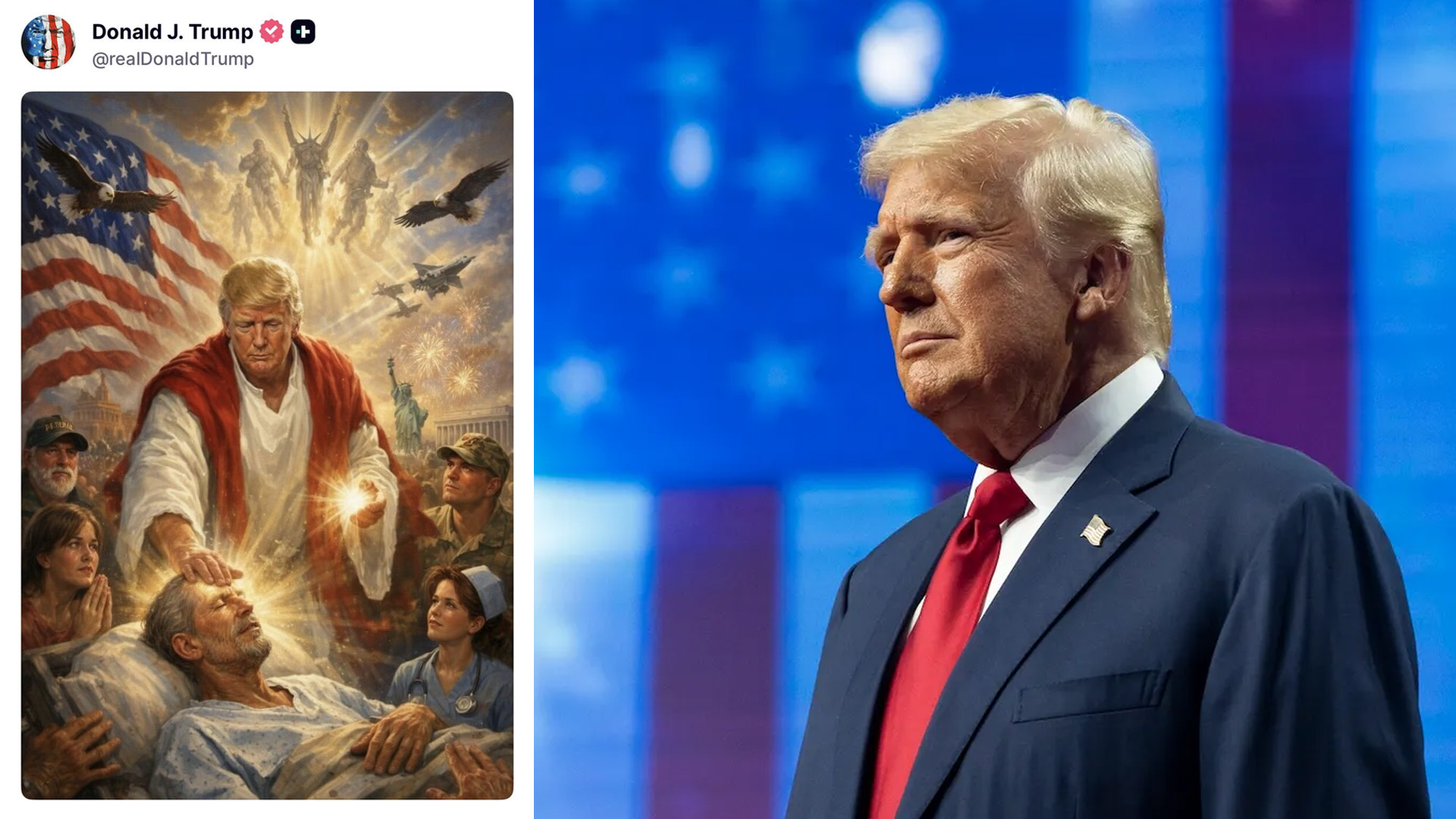 যিশুর বেশে ট্রাম্প, সমালোচনার মুখে সরিয়ে নিলেন ছবি