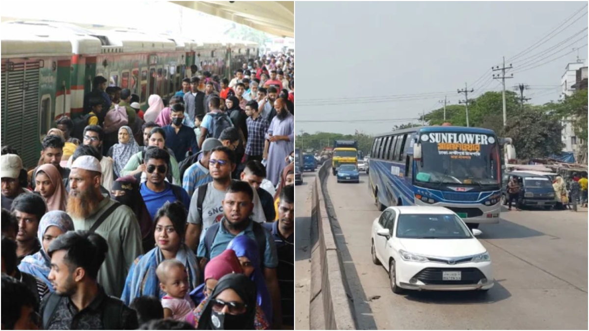 স্টেশন-টার্মিনালে মানুষের ভিড়, মহাসড়কে স্বস্তি