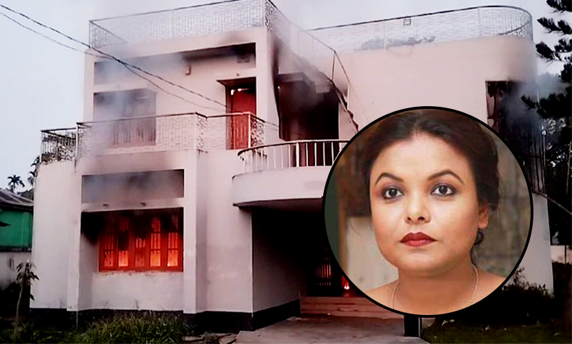 মেহের আফরোজ শাওনের গ্রামের বাড়িতে আগুন