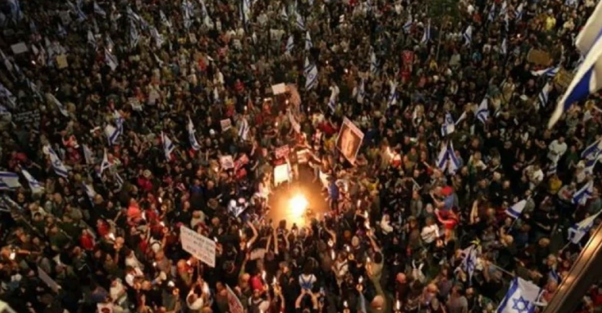 ইসরায়েলে নেতানিয়াহুর বিরুদ্ধে বিক্ষোভ