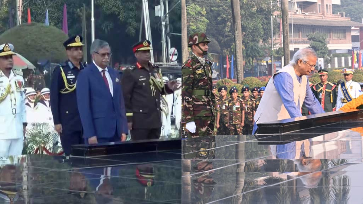 সশস্ত্র বাহিনী দিবস: শিখা অনির্বাণে রাষ্ট্রপতি-প্রধান উপদেষ্টার শ্রদ্ধা