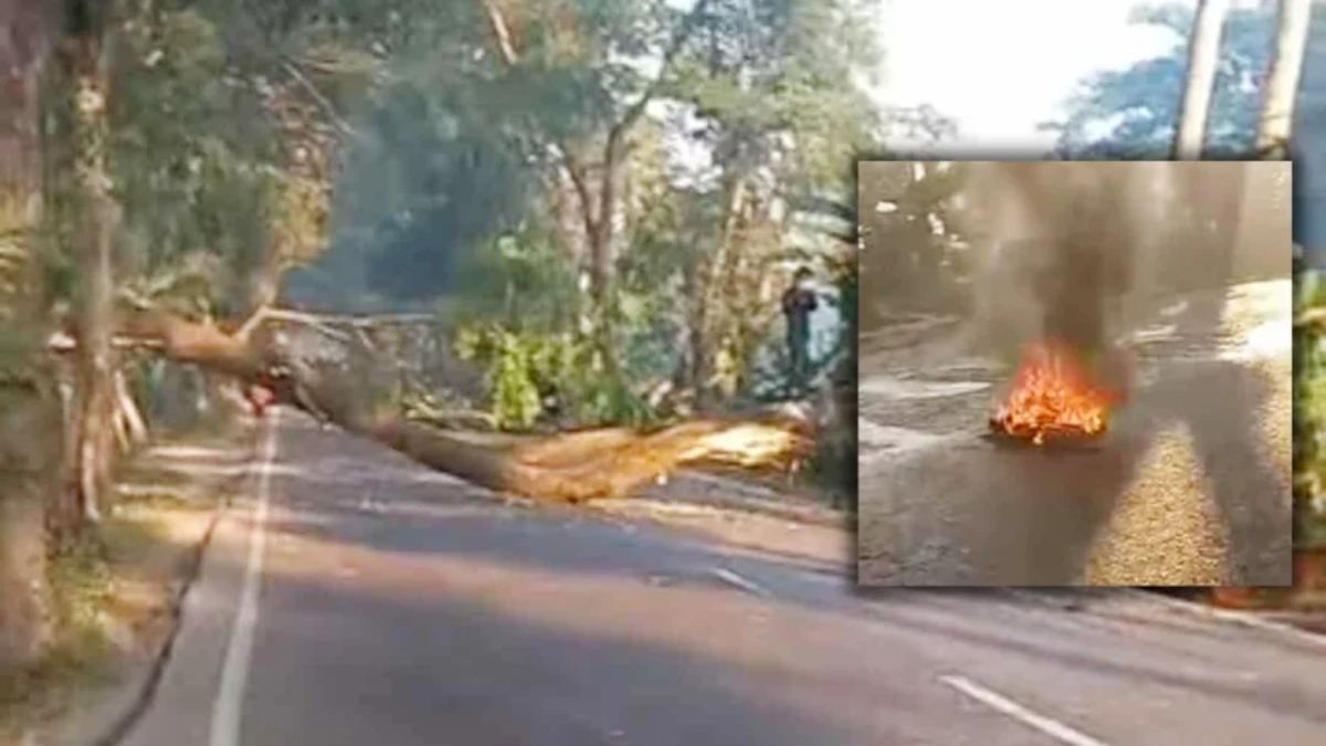 ঢাকা-বরিশাল মহাসড়কে অবরোধ, টায়ার জ্বালিয়ে বিক্ষোভ