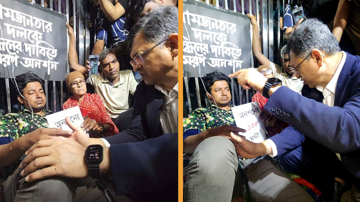 সালাহউদ্দিনের আশ্বাসে অনশন ভাঙলেন তারেক, নেওয়া হলো হাসপাতালে