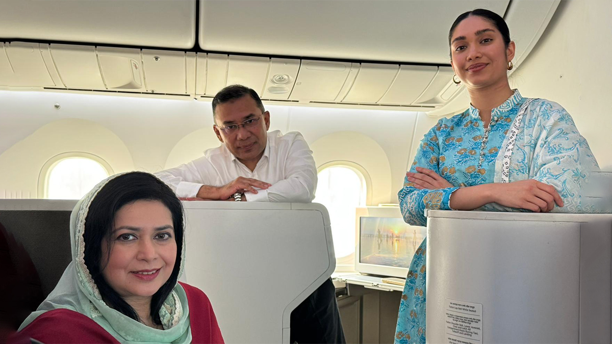 তারেক রহমানের ফ্লাইট অবতরণ করল শাহজালালে