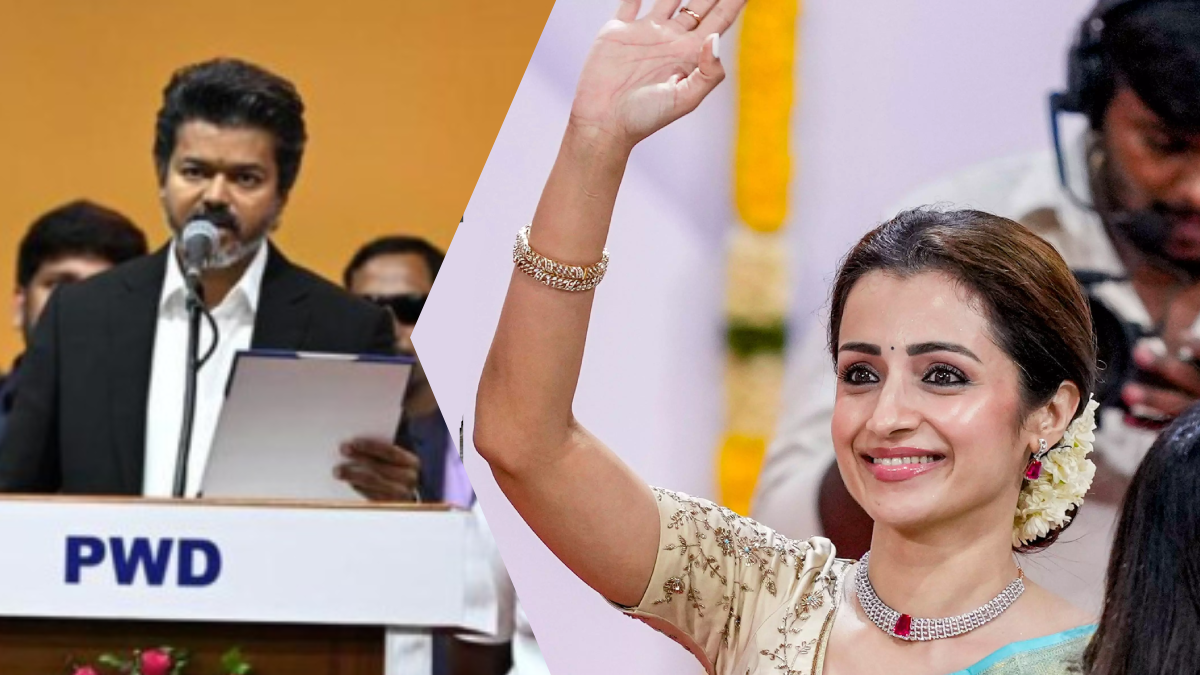 বিজয়ের শপথ অনুষ্ঠানে তৃষা, বাড়ল প্রেমের গুঞ্জন