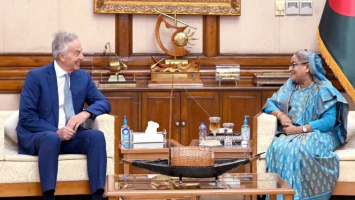 শেখ হাসিনাকে অভিনন্দন টনি ব্লেয়ারের
