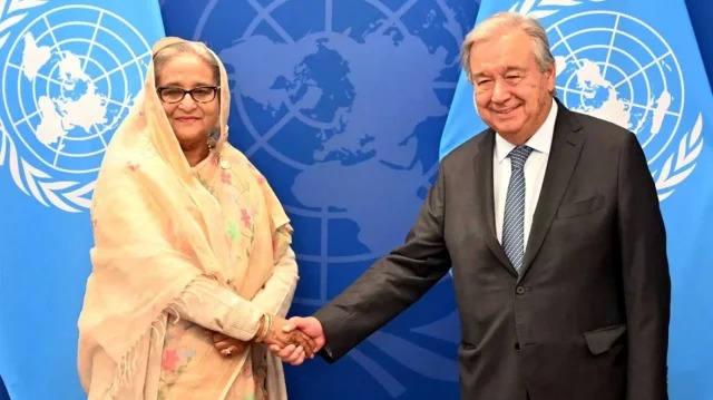 প্রধানমন্ত্রীকে জাতিসংঘ মহাসচিবের অভিনন্দন