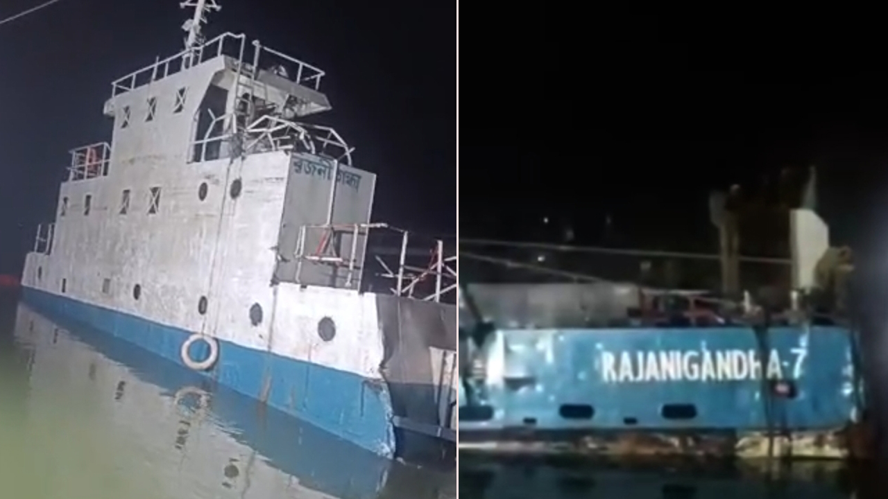 ৮ দিন পর  ডুবে যাওয়া ফেরি রজনীগন্ধা উদ্ধার