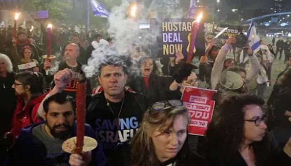 ইসরায়েলে নেতানিয়াহুর বিরুদ্ধে বিক্ষোভ