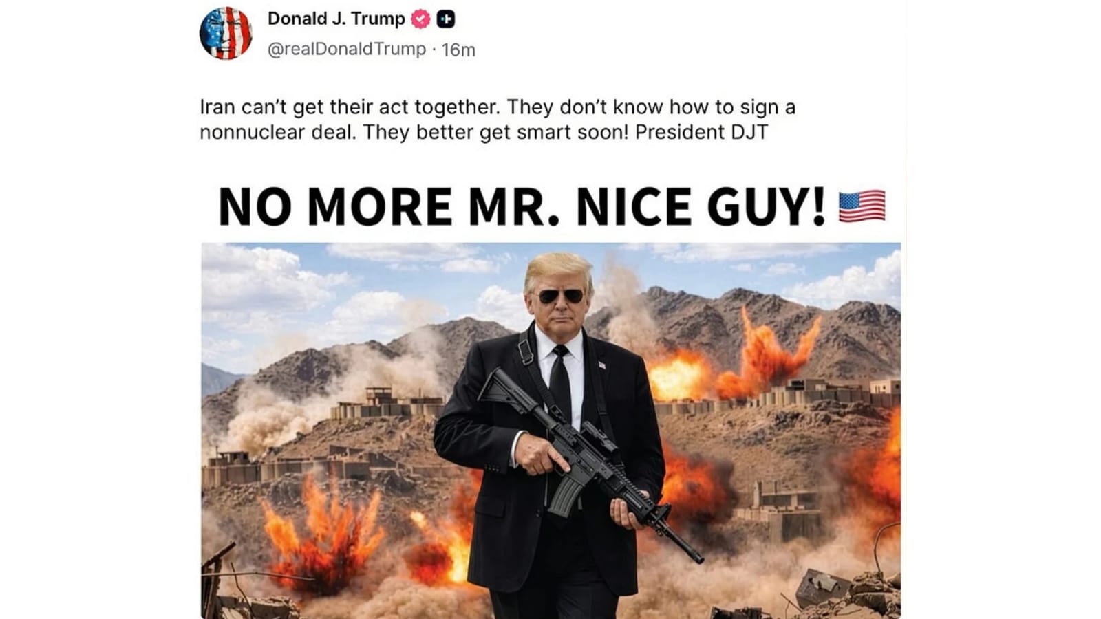 ‘ভদ্র সাজার দিন শেষ’— ট্রাম্পের পোস্ট ঘিরে নতুন করে উত্তেজনা