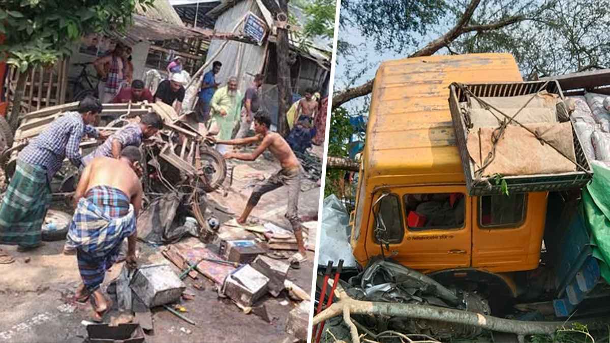 ঝালকাঠিতে ট্রাক-প্রাইভেটকার-অটোরিকশা সংঘর্ষে গেল ১১ প্রাণ