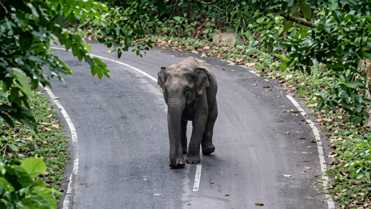 সড়কে হঠাৎ হাতির পাল, ৩ ঘণ্টা বন্ধ ছিল যান চলাচল