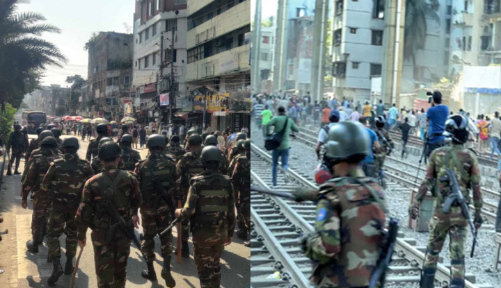 সেনাবাহিনীর ধাওয়ায় পালালো রিকশাচালকরা, যানচলাচল শুরু