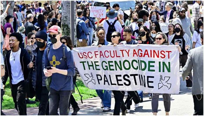 যুক্তরাষ্ট্রজুড়ে ইসরায়েলবিরোধী বিক্ষোভ, গ্রেপ্তার শত শত