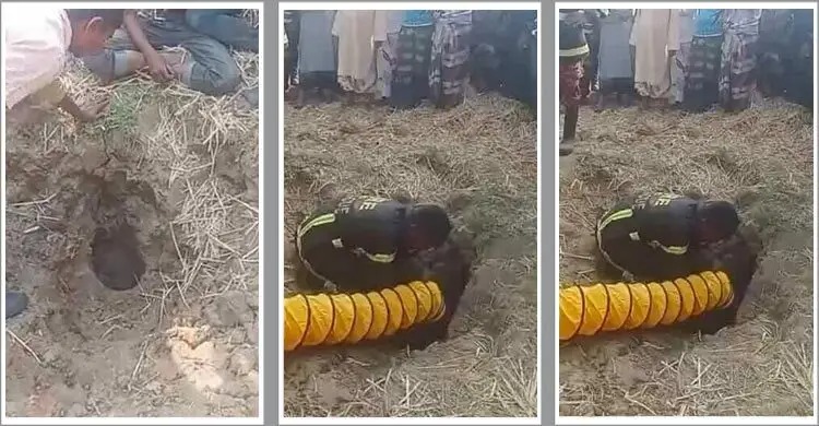 রাজশাহীতে ৩৫ ফুট গভীর নলকূপের পাইপে আটকা দুই বছরের শিশু