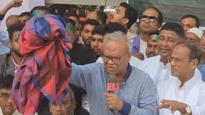 ভারতীয় শাড়ি পোড়ালেন রিজভী