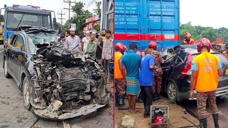 সড়কে ঝরল বাবা-মেয়ের প্রাণ, আহত ৪