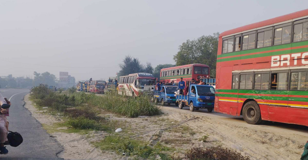 বঙ্গবন্ধু সেতু মহাসড়কে ১৩ কিলোমিটার যানজট