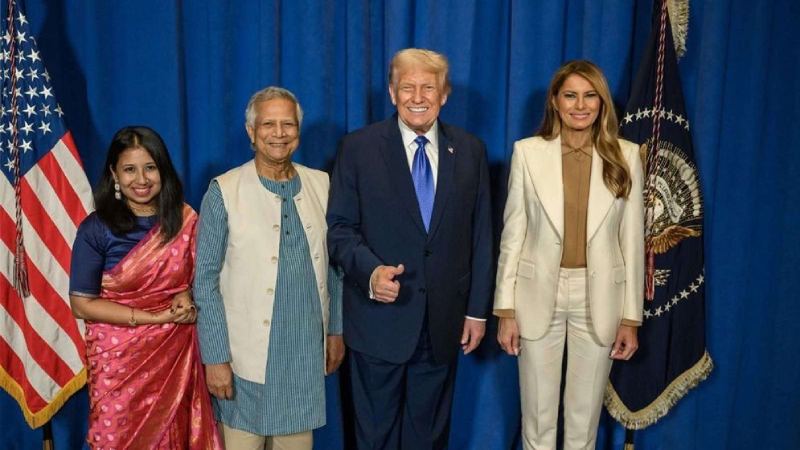 ট্রাম্পের সংবর্ধনায় ড. ইউনূস ও তার মেয়ে